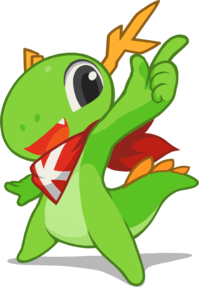Konqi, la mascotte de KDE.